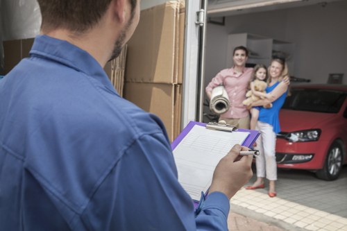 Man and Van truck parked at storage location