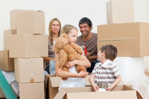 Professional man with van service assisting with storage