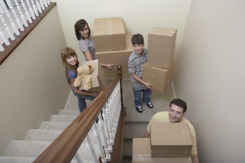 Professional movers handling belongings